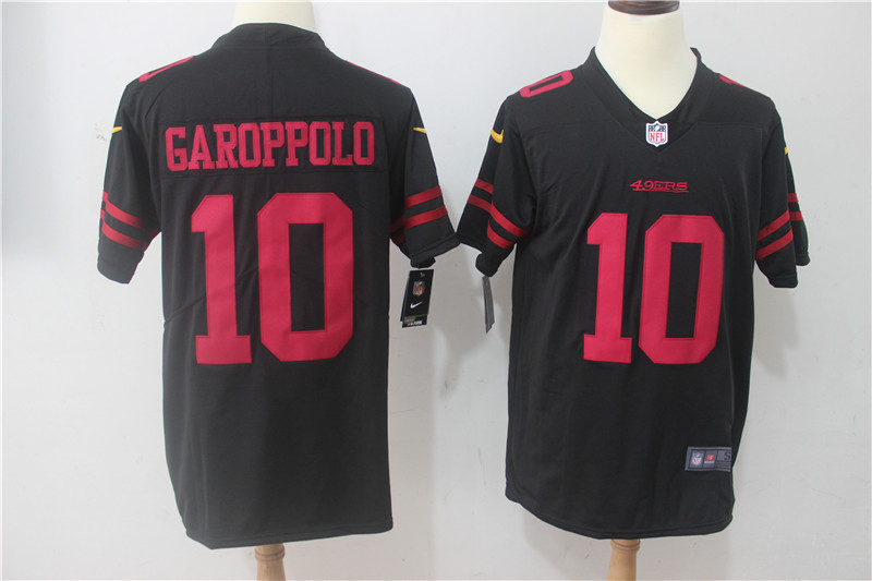 Men San Francisco 49ers 10 Garoppolo Black Nike Vapor Untouchable Limited NFL Jerseys